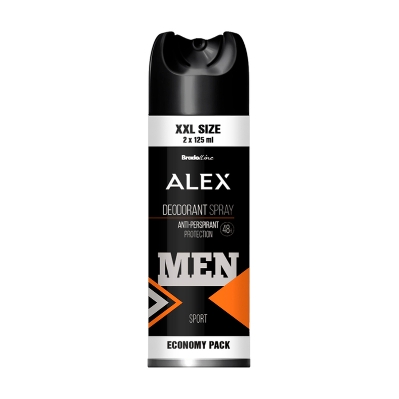 Чоловічий дезодорант-спрей Bradoline Alex XXL Sport Deodorant Spray, 250 мл